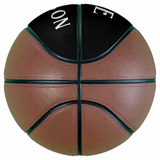 Personalisierter weißer Typ auf schwarz Basketball (Rechts)