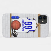 Personalisierter weißer und blauer Basketball Case-Mate iPhone Hülle (Rückseite (Horizontal))
