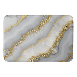 Personalisierter weißer und goldflüssiger Mondstei Badematte