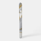 Personalisierter weißer und goldflüssiger Mondstei iPhone 16 Hülle (Linke Seite)