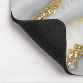 Personalisierter weißer und goldflüssiger Mondstei Mousepad (Ecke)