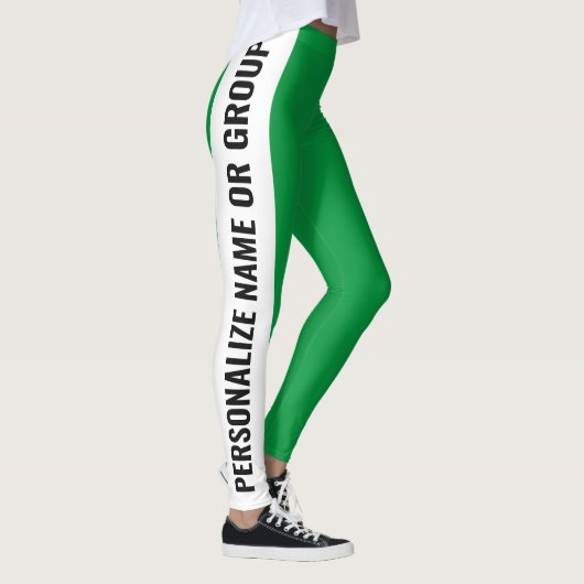 Personalisierter, weißer und grüner Trendy Leggings (Rechts)