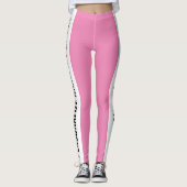 Personalisierter, weißer und rosa Stil Leggings (Vorderseite)