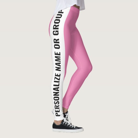 Personalisierter, weißer und rosa Stil Leggings (Rechts)