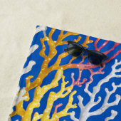 Personalisierter weißer und rosafarbener Ozean Strandtuch (Beispiel)