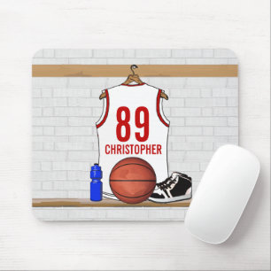 Personalisierter weißer und roter Basketball Mousepad