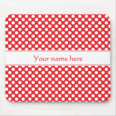 Personalisierter weißer und roter Polka-Dot Mousepad (Vorne)