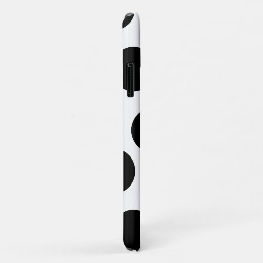 Personalisierter weißer und schwarzer Polka-Punkt Case-Mate iPhone Hülle (Hinten/Rechts)
