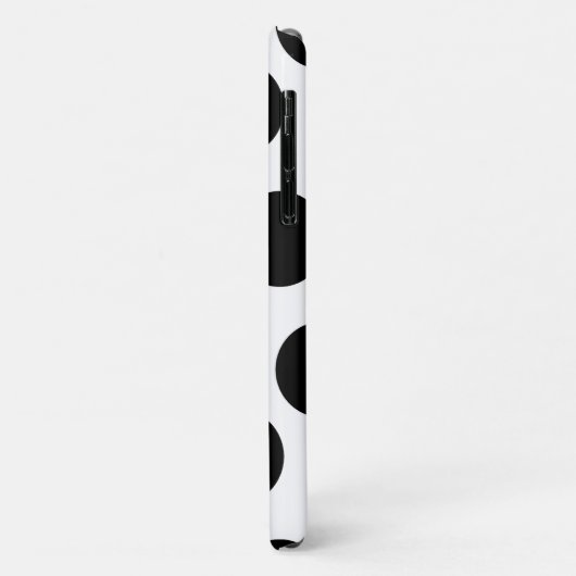 Personalisierter weißer und schwarzer Polka-Punkt Case-Mate iPhone Hülle (Hinten/Links)