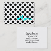 Personalisierter weißer und schwarzer Polka-Punkt Visitenkarte (Vorne/Hinten)