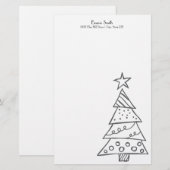 Personalisierter weißer Weihnachtsbaum Briefpapier (Vorne/Hinten)