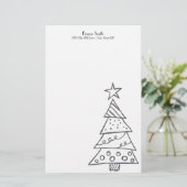 Personalisierter weißer Weihnachtsbaum Briefpapier (Stehend Vorderseite)