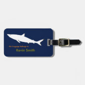 personalisierter Weißhai Gepäckanhänger (Vorderseite horizontal)