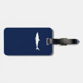 personalisierter Weißhai Gepäckanhänger (Rückseite horizontal)