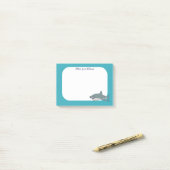 Personalisierter Weißhai Post-it Klebezettel (Auf Schreibtisch)