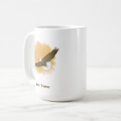 Personalisierter Weißkopfseeadler mit orangefarben Kaffeetasse (Vorderseite Links)