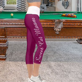 Personalisierter Weißwein, Katzentext Diy Yoga Capri Leggings