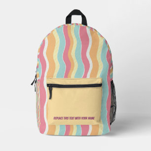 Personalisierter welliger Streifen-Rucksack Bedruckter Rucksack