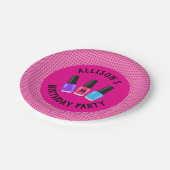 Personalisierter Wellness-Center Geburtstagsparty Pappteller (Schrägansicht)