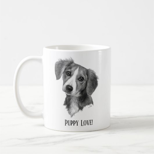 Personalisierter Welpe Kaffeetasse (Links)