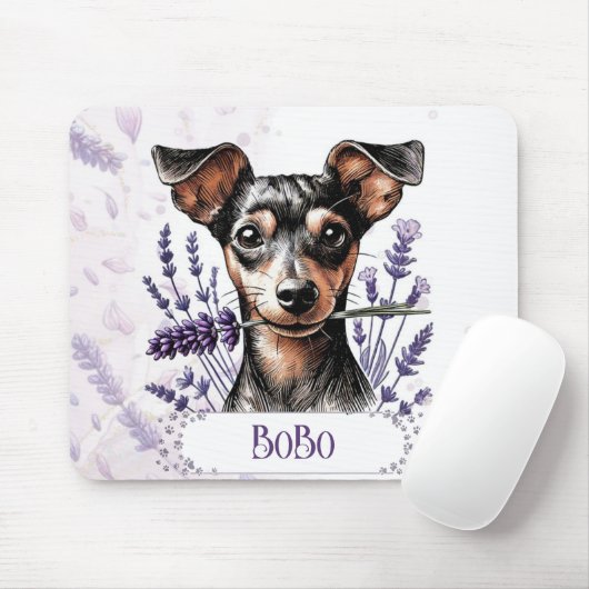 Personalisierter Welpe – Min Pin Mousepad (Mit Mouse)