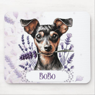 Personalisierter Welpe – Min Pin Mousepad