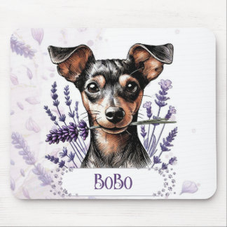 Personalisierter Welpe – Min Pin Mousepad