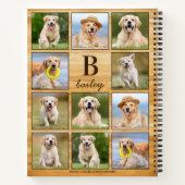 Personalisierter Welpen-Hund Monogramm-FotoCollage Notizblock (Rückseite)