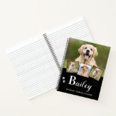 Personalisierter Welpen-Hund Monogramm Name 5 Foto Notizblock (Innenseite)