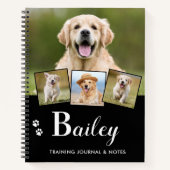 Personalisierter Welpen-Hund Monogramm Name 5 Foto Notizblock (Vorderseite)