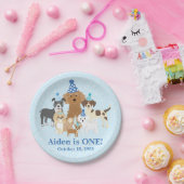 Personalisierter Welpen-Teller zum Geburtstag Pappteller (Party)