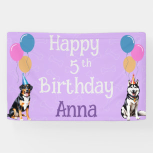 Personalisierter Welpenhund Geburtstagskind Banner