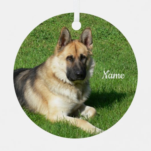 Personalisierter Welpenhund Ornament Aus Metall (Vorderseite)