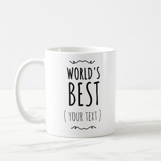 Personalisierter Weltbester Becher, Anpassbar Kaffeetasse (Links)