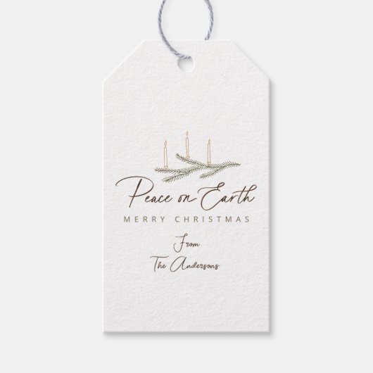 Personalisierter Weltfrieden Weihnachten Geschenkanhänger (Vorderseite)