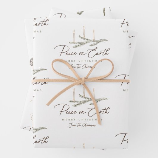 Personalisierter Weltfrieden Weihnachten Geschenkpapier Set (Beispiel)