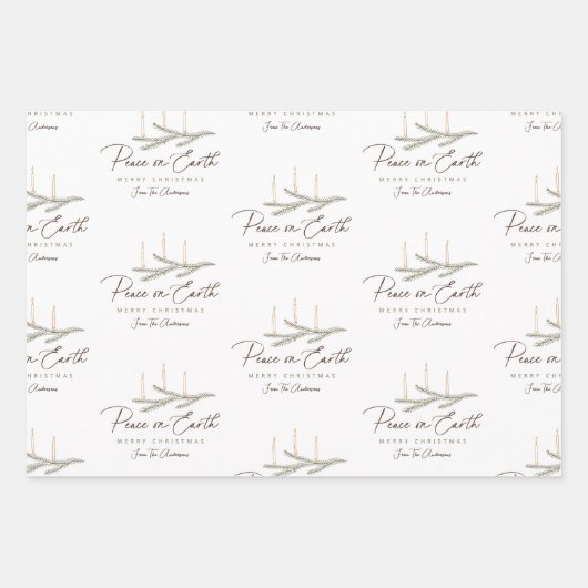 Personalisierter Weltfrieden Weihnachten Geschenkpapier Set (Vorderseite)