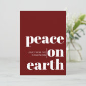 Personalisierter Weltfrieden Weihnachten Minimalis (Stehend Vorderseite)