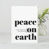 Personalisierter Weltfrieden Weihnachten Minimalis (Stehend Vorderseite)