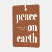 Personalisierter Weltfrieden Weihnachten Modernes  Ornament Aus Metall (Vorderseite links)