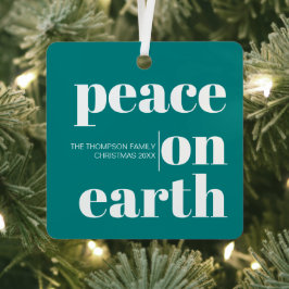 Personalisierter Weltfrieden Weihnachten Modernes  Ornament Aus Metall