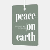 Personalisierter Weltfrieden Weihnachten Modernes  Ornament Aus Metall (Vorderseite links)