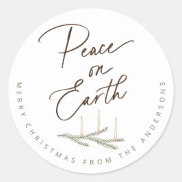 Personalisierter Weltfrieden Weihnachten Runder Aufkleber