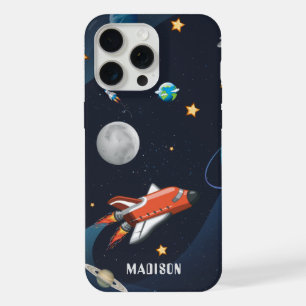 Personalisierter Weltraum-Shuttle-Reise-Mond-Stern iPhone 15 Pro Max Hülle