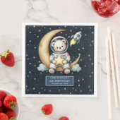 Personalisierter Weltraumbär Napkins für Junge Par Serviette (Beispiel)