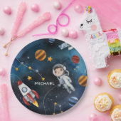 Personalisierter Weltraumfahrer Pappteller (Party)