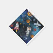 Personalisierter Weltraumfahrer Serviette (Ecke)
