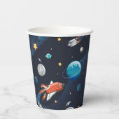 Personalisierter Weltraumtag Pappbecher (Rückseite)