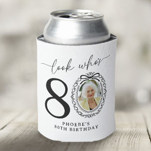 Personalisierter 'Wer ist 80' Foto-Geburtstag Dosenkühler