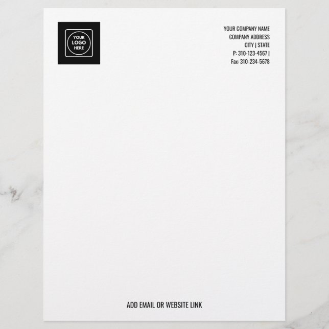 Personalisierter Werbeunternehmens-Logo-Briefkopf Briefbogen (Vorderseite)